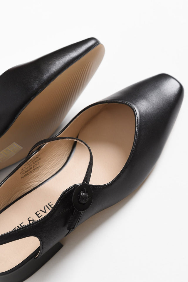 Gleam Black Leather Slingback Shoe image 3