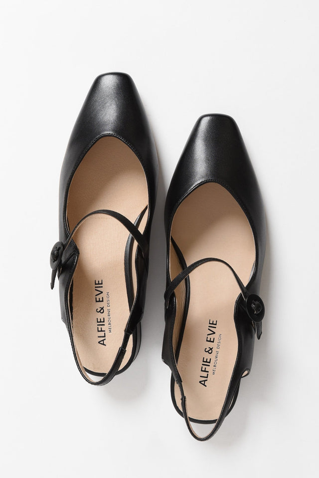 Gleam Black Leather Slingback Shoe image 4