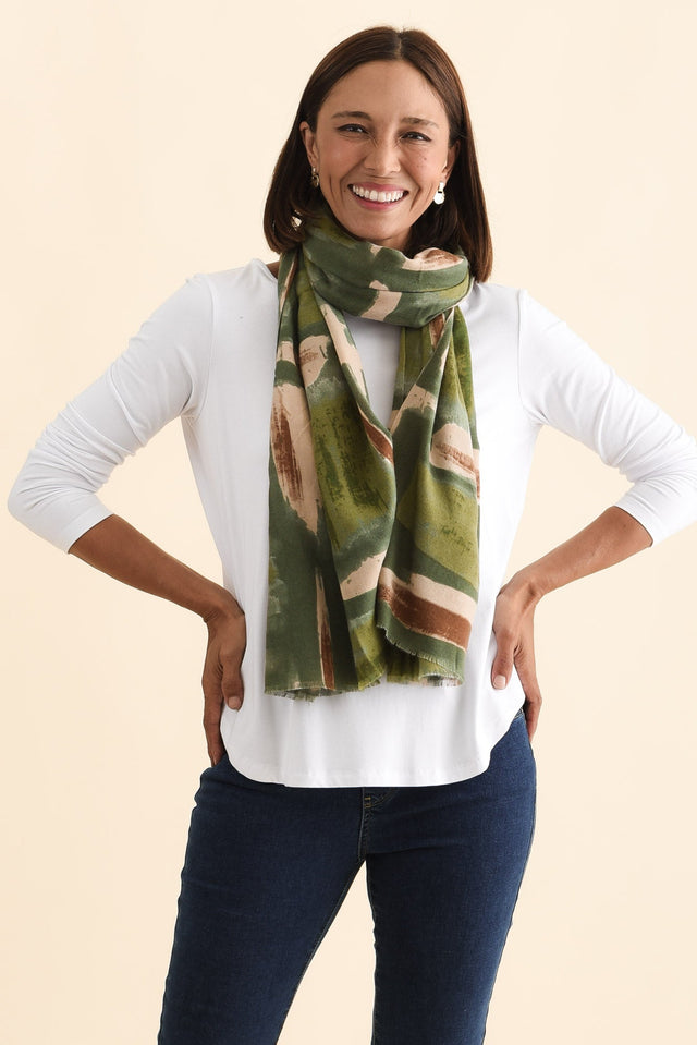 Gutha Green Abstract Scarf