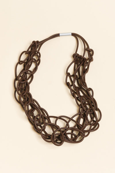 Haisley Brown Rubber Link Necklace