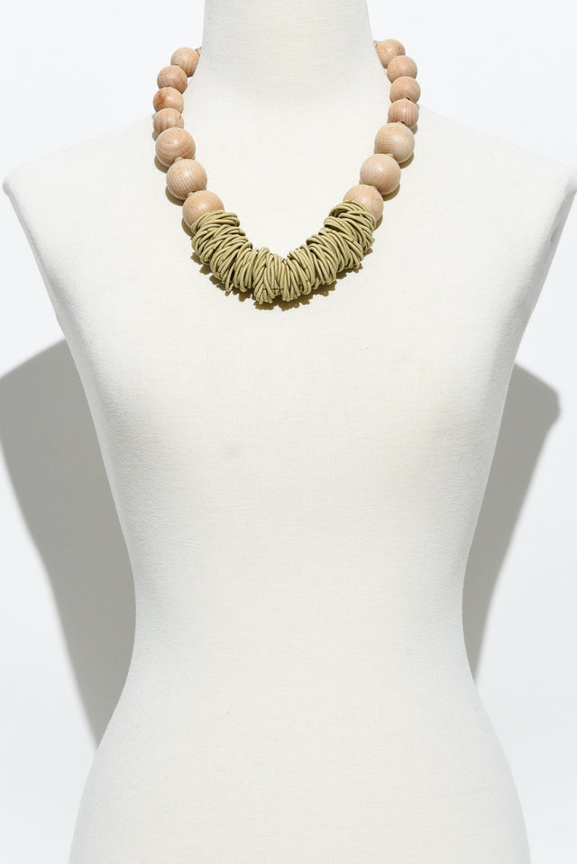 Hayden Natural Wooden Beaded Necklace