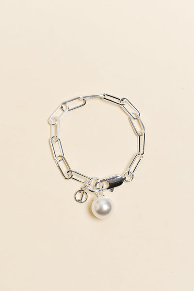 Hayley Silver Pearl Bracelet