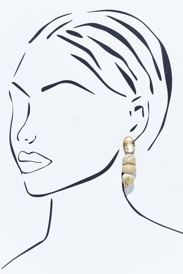 Hazel Taupe Stone Drop Earrings