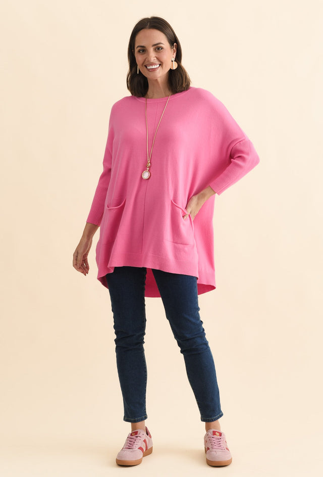 Helsinki Hot Pink Knit Pocket Jumper banner image