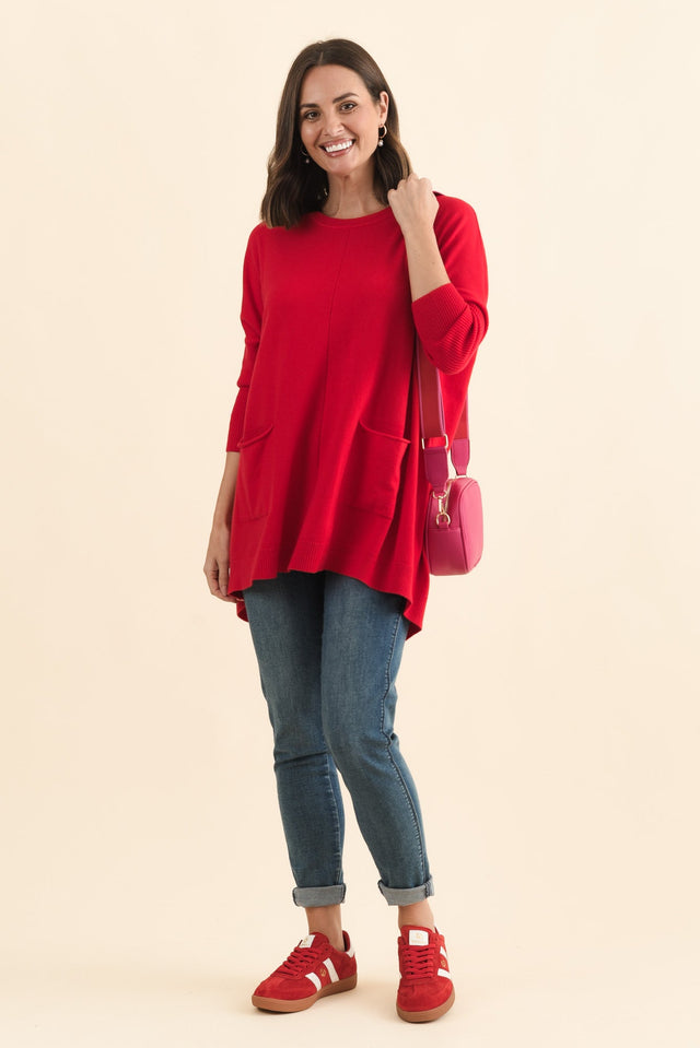 Helsinki Red Knit Pocket Jumper banner image