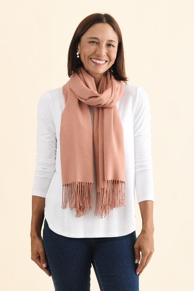 Heta Deep Blush Cotton Pashmina Scarf image 3