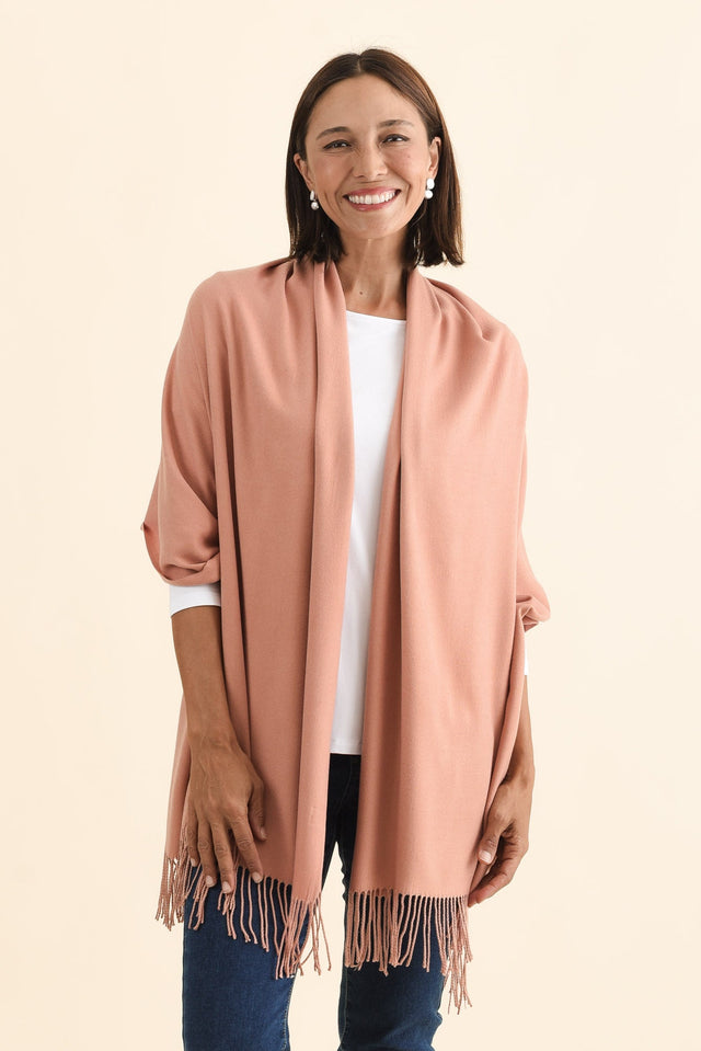 Heta Deep Blush Cotton Pashmina Scarf