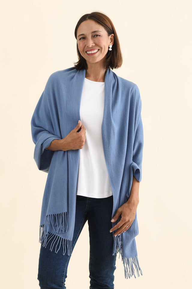 Heta Powder Blue Cotton Pashmina Scarf