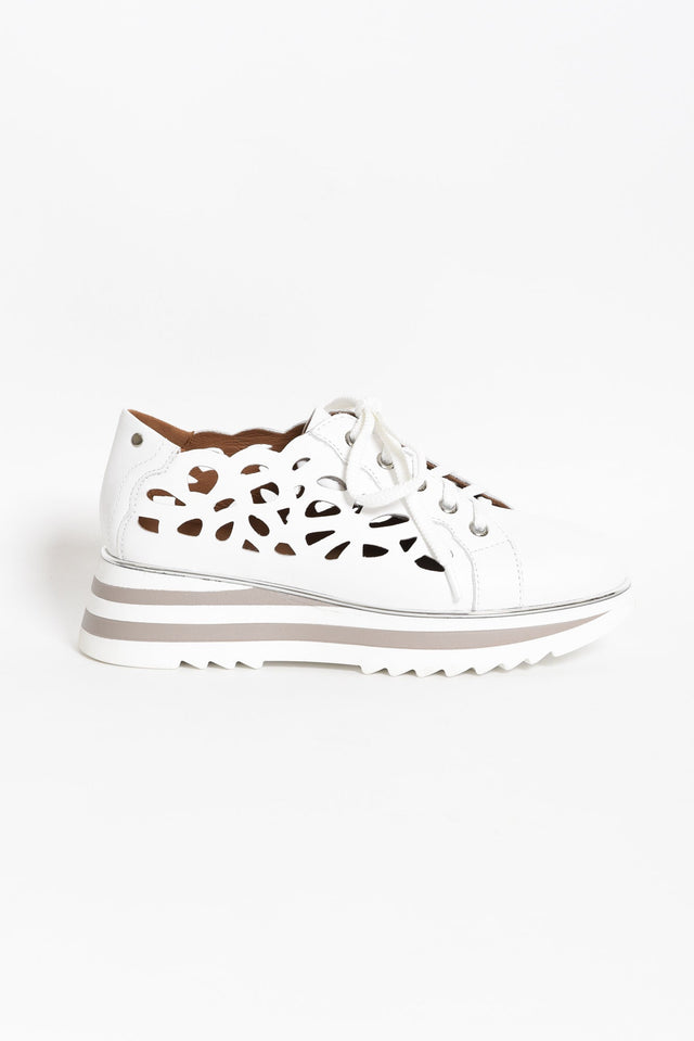 Holiday White Leather Platform Sneaker image 1
