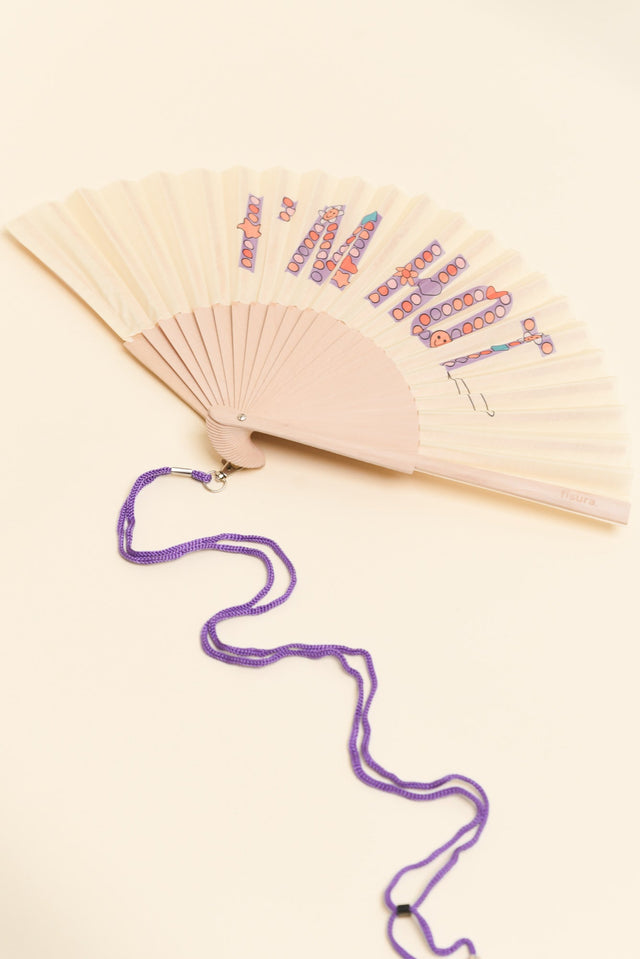I'm Hot Purple Beaded Hand Fan