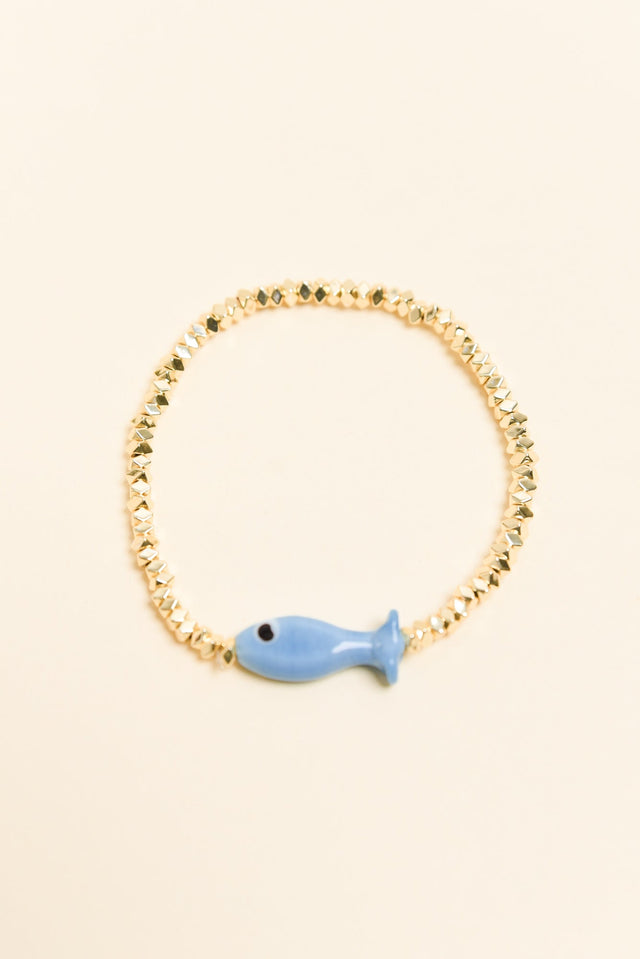 Ida Blue Fish Beaded Bracelet