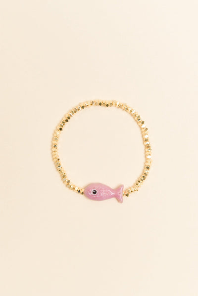 Ida Pink Fish Beaded Bracelet
