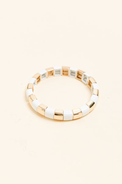 Isabelli White Beaded Bracelet