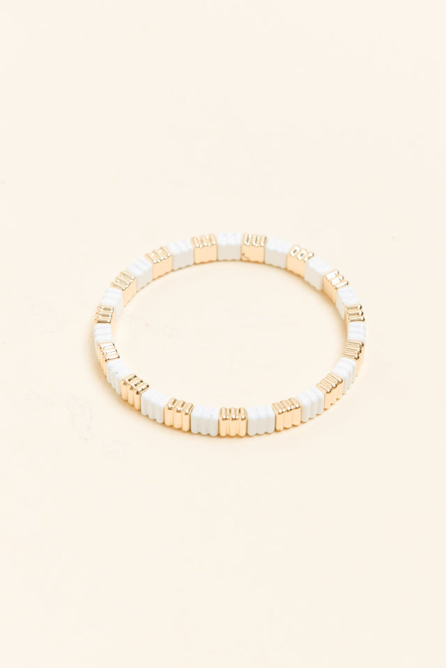 Java White Beaded Bracelet