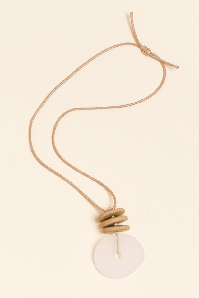 Jean White Resin Pendant Necklace