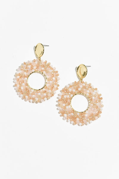 Jing Pink Bead Drop Earrings