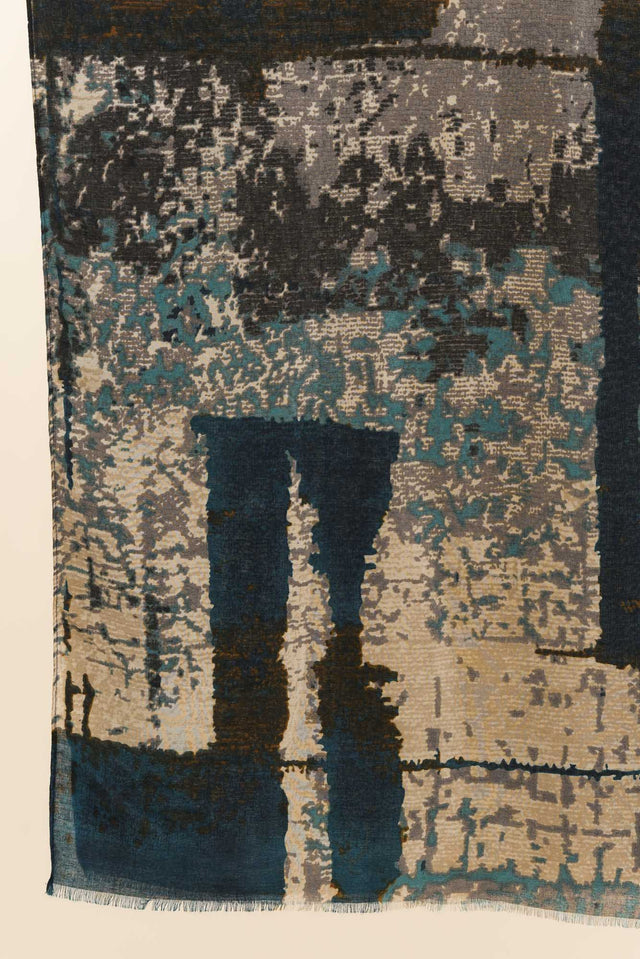 Kallo Navy Abstract Scarf image 3