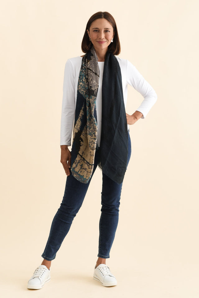 Kallo Navy Abstract Scarf