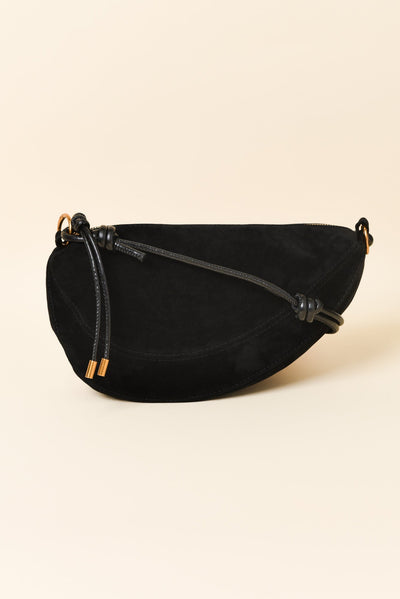 Kirsten Black Faux Suede Crossbody Bag
