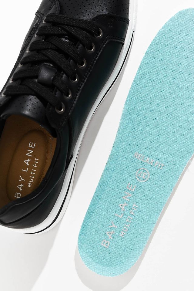 Koko Black Leather Zip Sneaker image 5