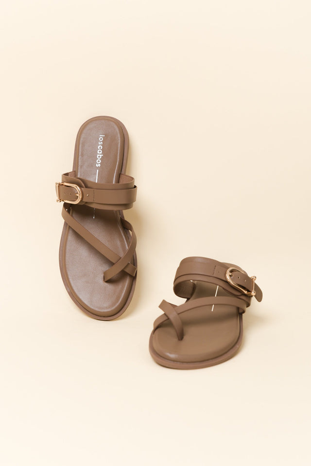 Kooning Taupe Buckle Slide