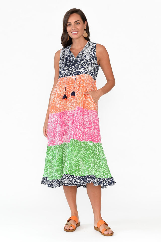 Leros Multi Stripe Organic Cotton Midi Dress image 2