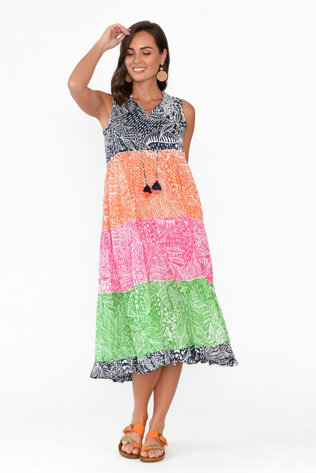 Leros Multi Stripe Organic Cotton Midi Dress image 7