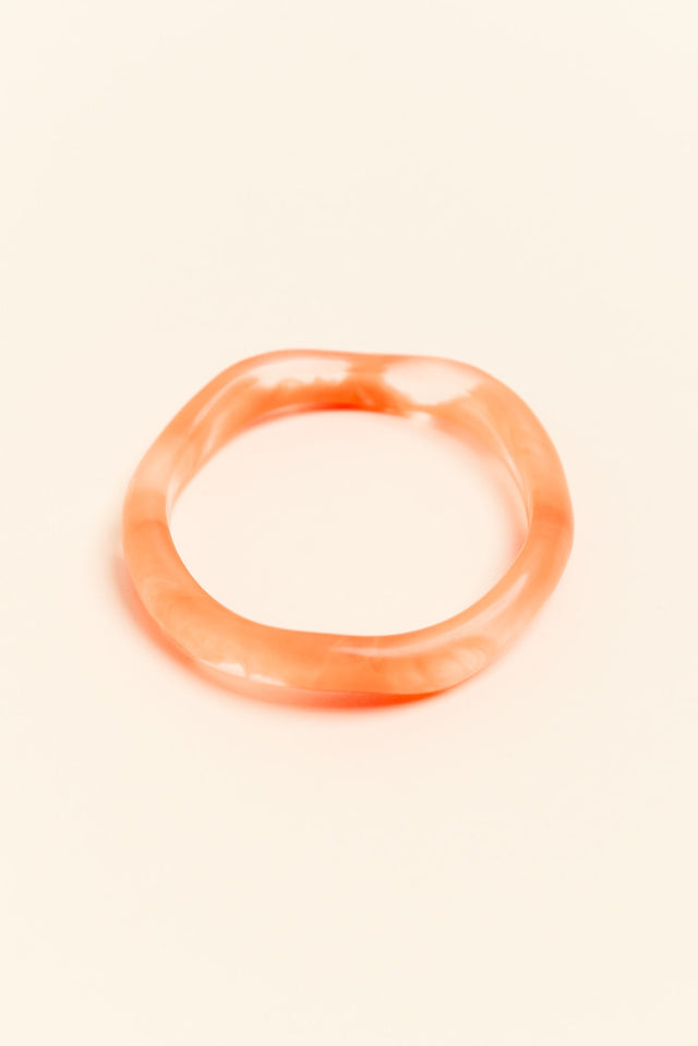 Lia Orange Swirl Resin Wave Bangle