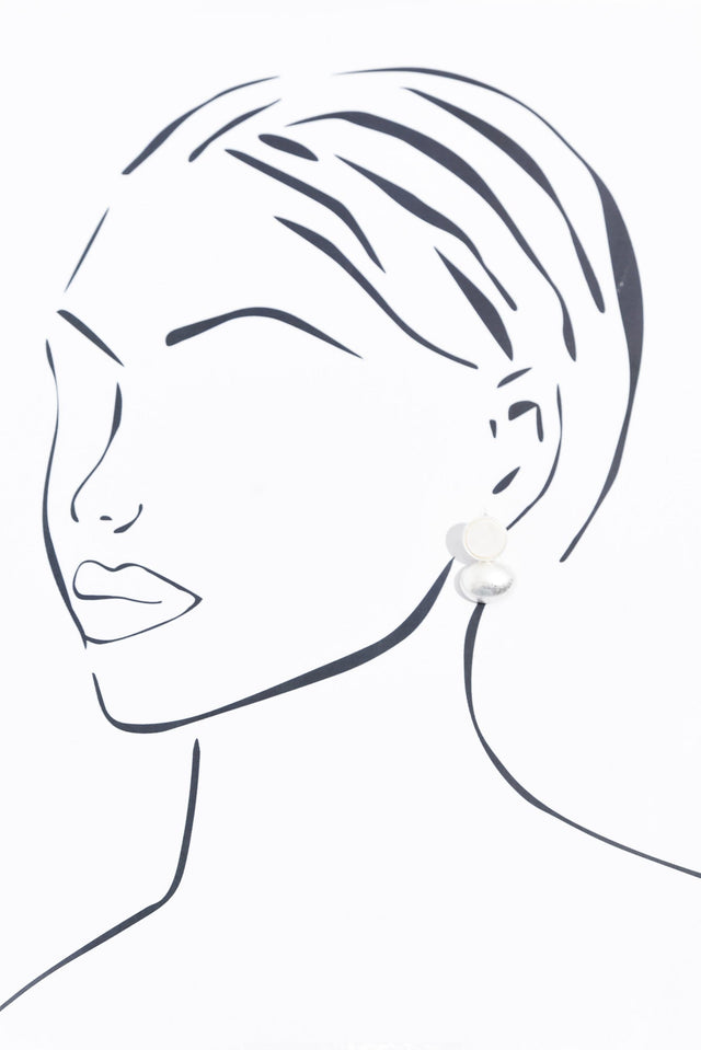 Lucine Silver Ball Drop Earrings