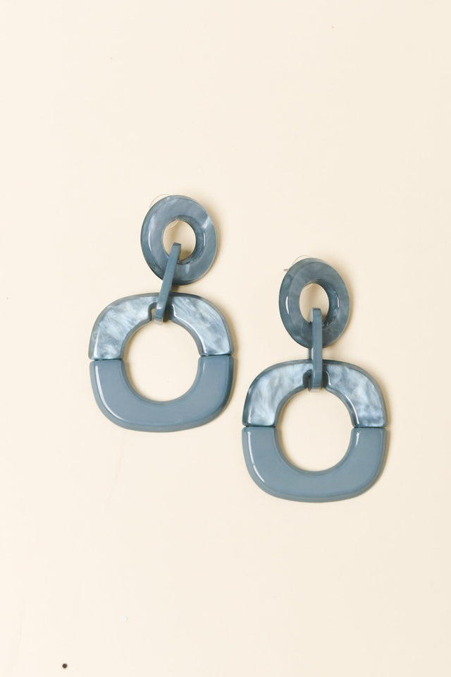 Lydalia Blue Geo Resin Drop Earrings