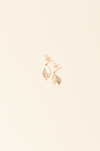 Lyndall Gold Leaf Drop Earrings