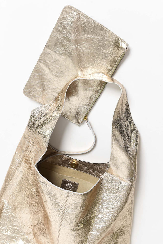 Lynx Champagne Metallic Shoulder Bag