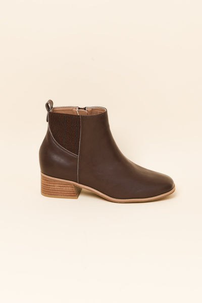 Lyra Chocolate Leather Heeled Boot