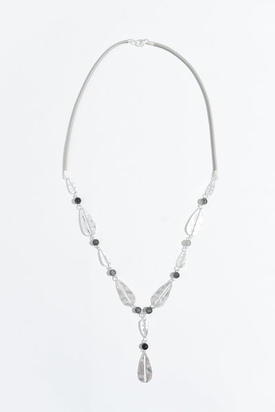 Maddison Silver Teardrop Beaded Necklace