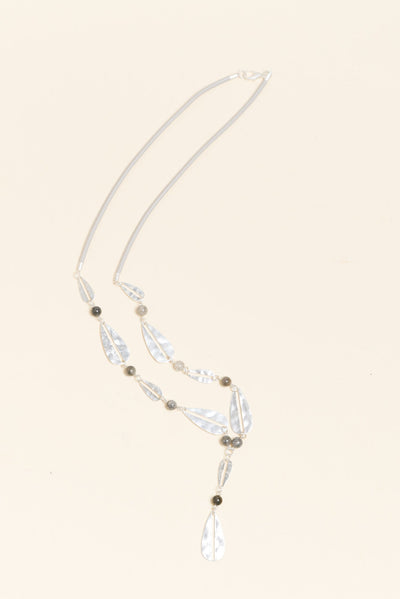 Maddison Silver Teardrop Beaded Necklace