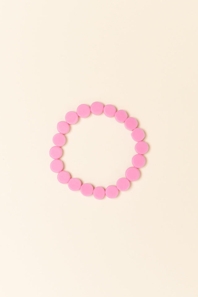 Mari Pink Resin Beaded Bracelet
