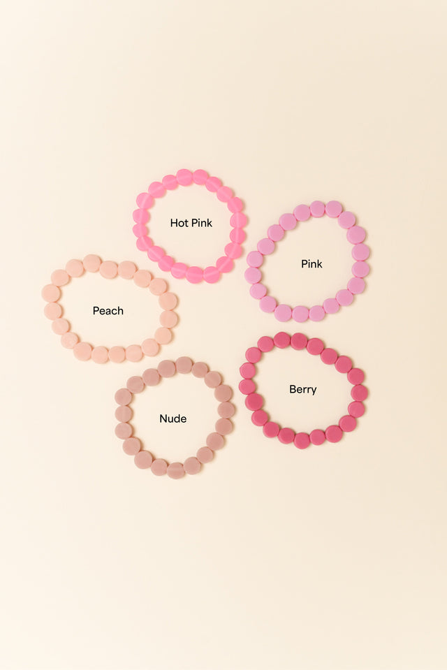 Mari Peach Resin Beaded Bracelet