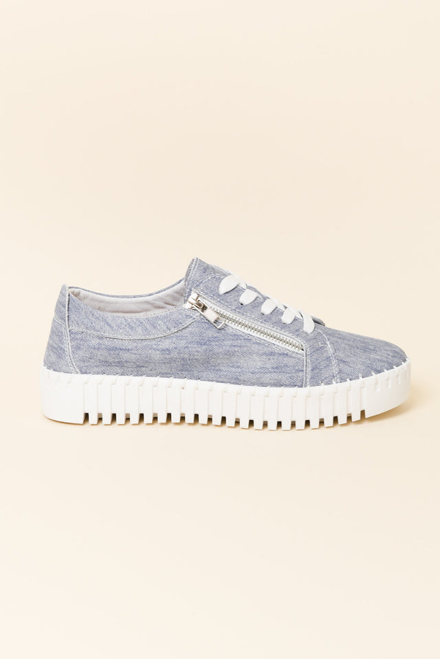 Medusa Blue Twill Platform Sneaker