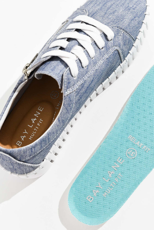 Medusa Blue Twill Platform Sneaker image 5