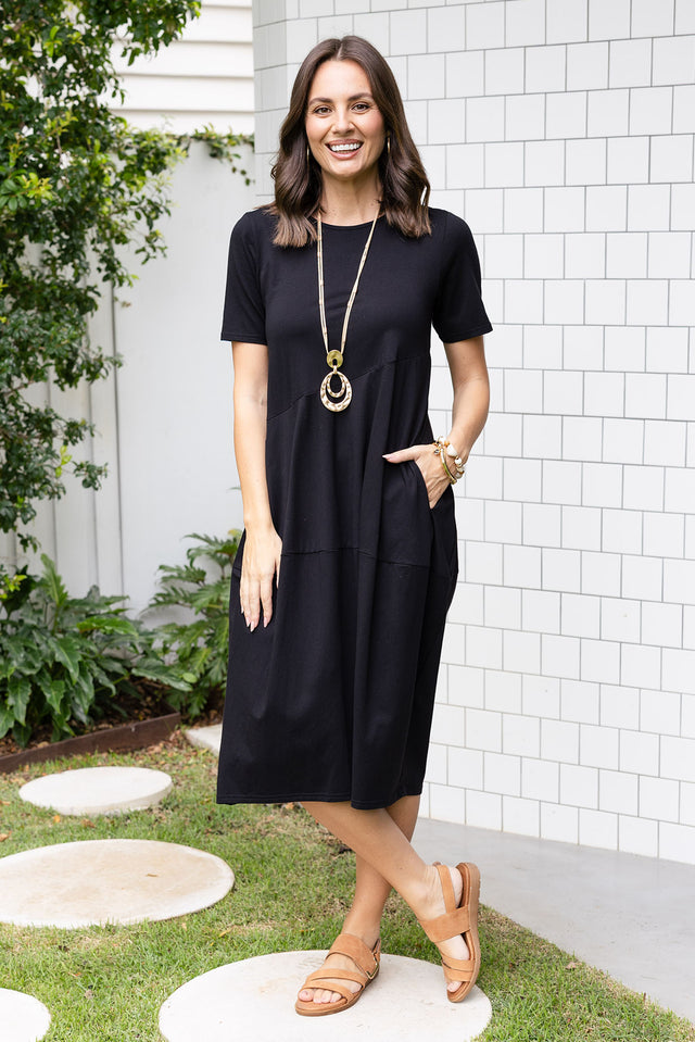 Morgan Black Diagonal Seam Dress
