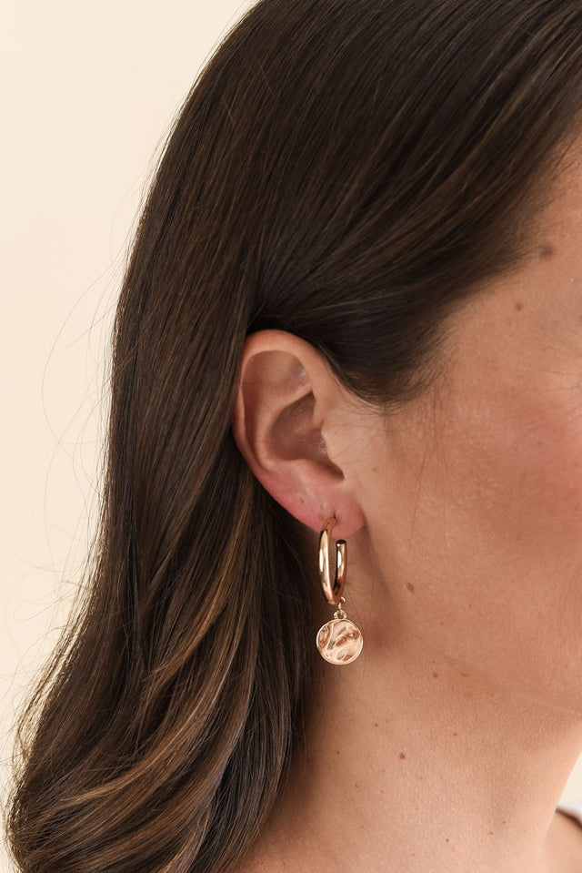 Myron Gold Disc Hoop Earrings