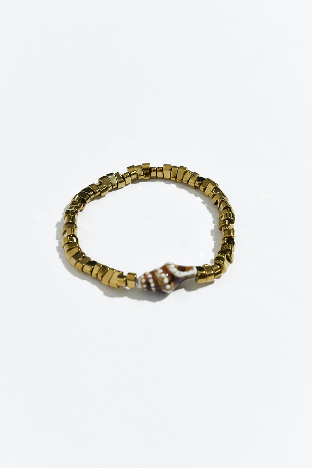 Nanami Gold Shell Beaded Bracelet image 1