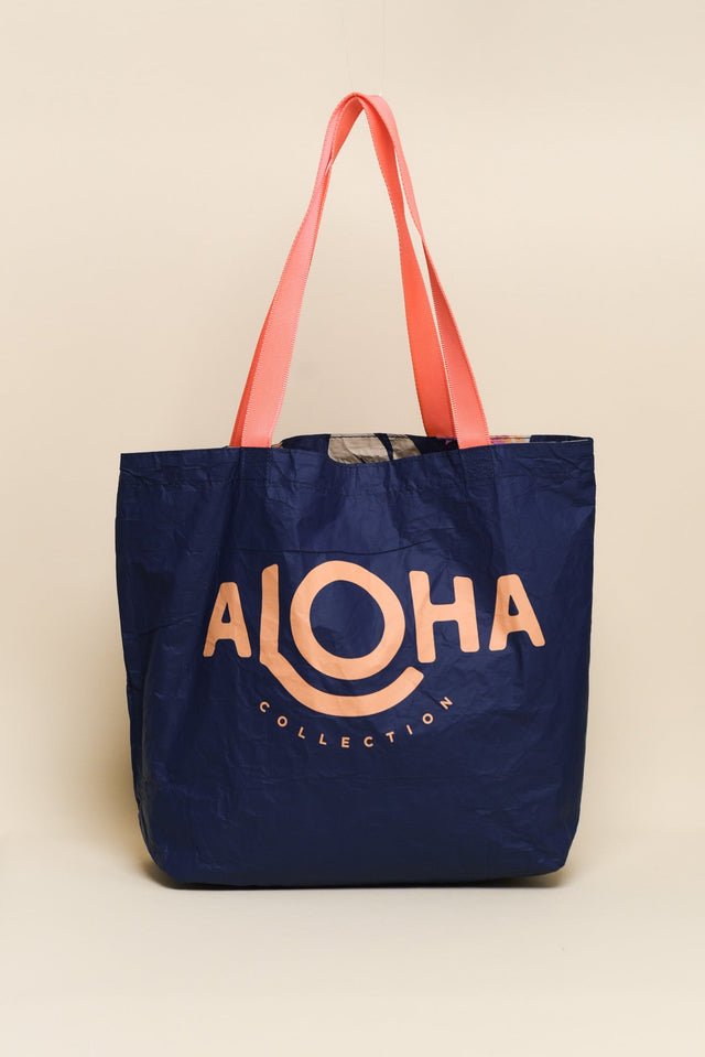 Navy Tropical Reversible Splash Proof Tote image 2