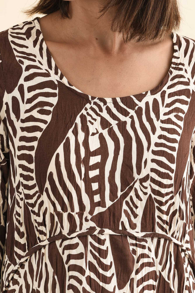 Nessa Brown Leaf Crescent Dress image 6