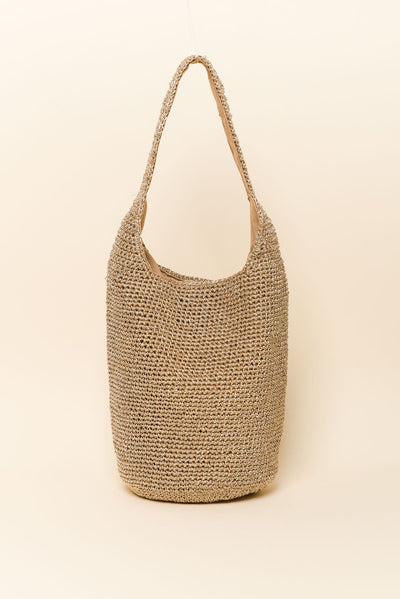 Nevada Gold Metallic Straw Shoulder Bag