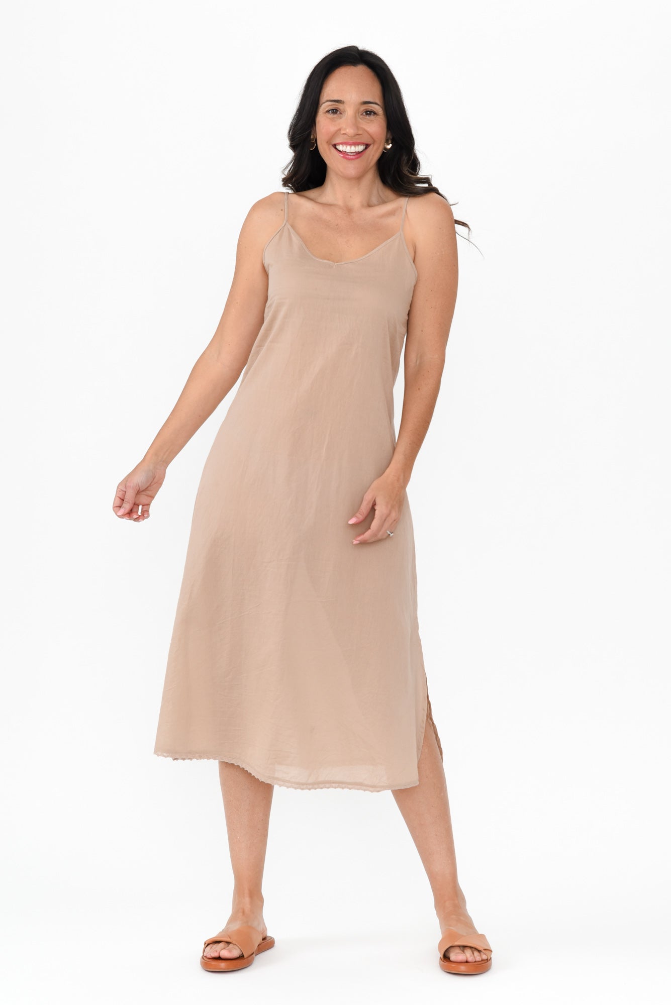 Nude Cotton Maxi Slip Dress - Blue Bungalow USA Nude Cotton Maxi Slip Dress - Blue Bungalow USA