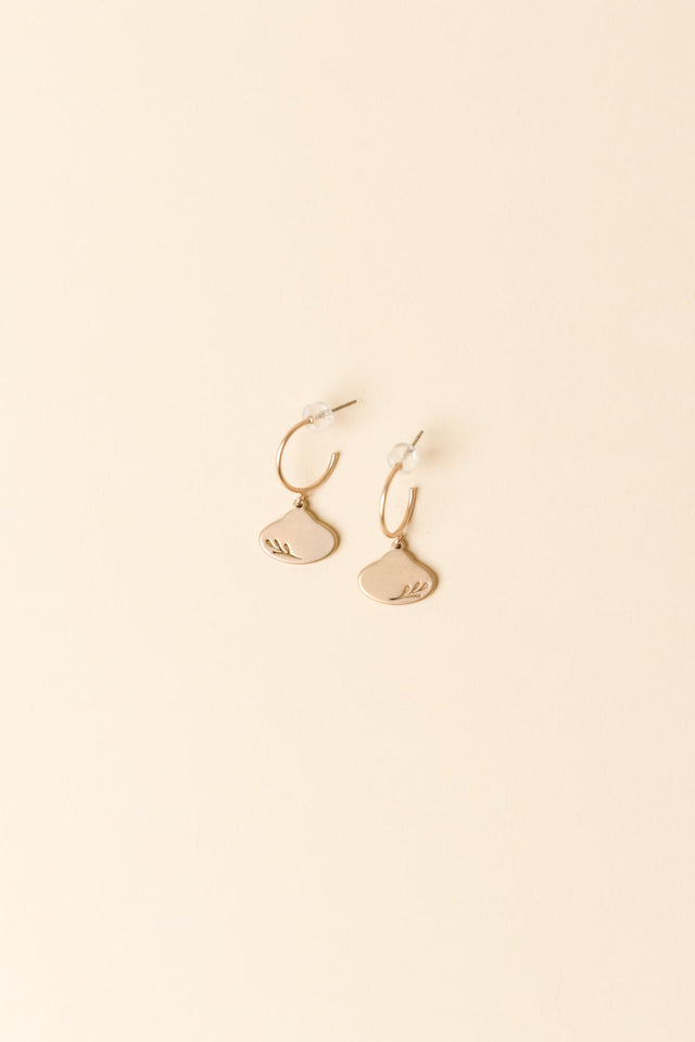 Odilia Gold Leaf Hoop Earrings