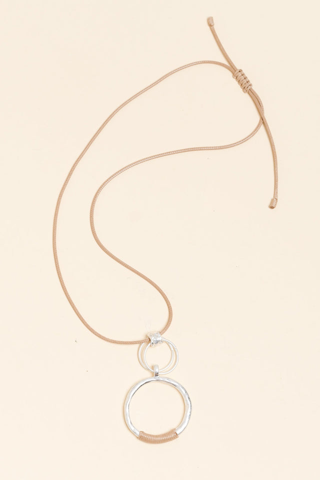 Palmina Silver Circle Pendant Necklace