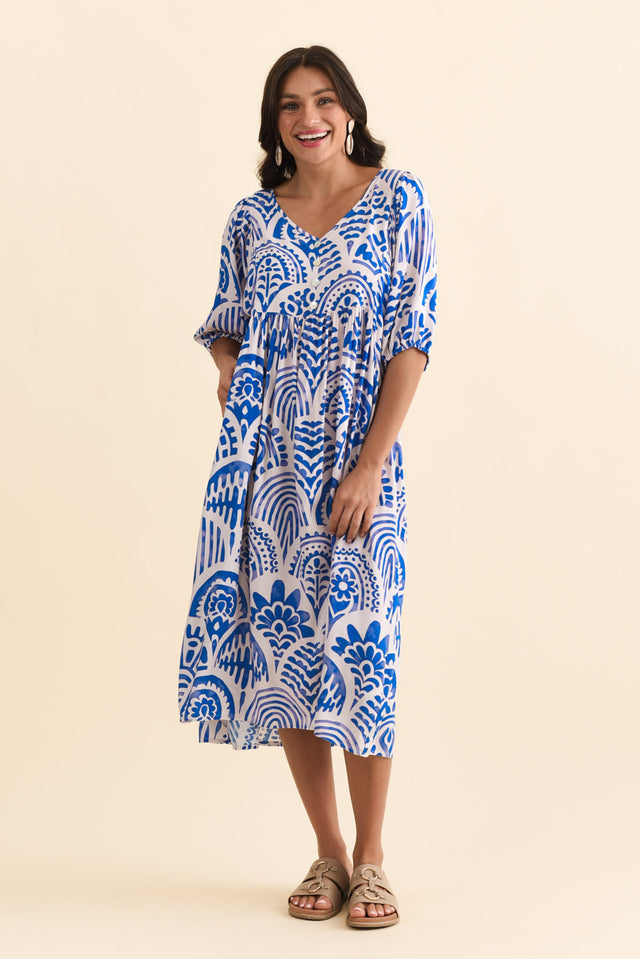 Pansy Blue Abstract Pocket Dress image 6