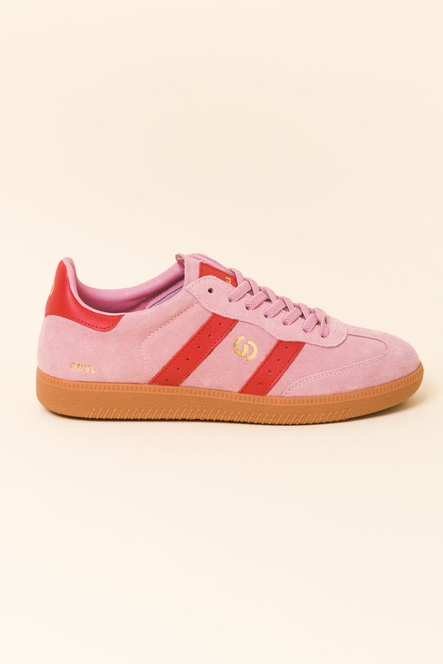 Parallel Pink Contrast Suede Sneaker